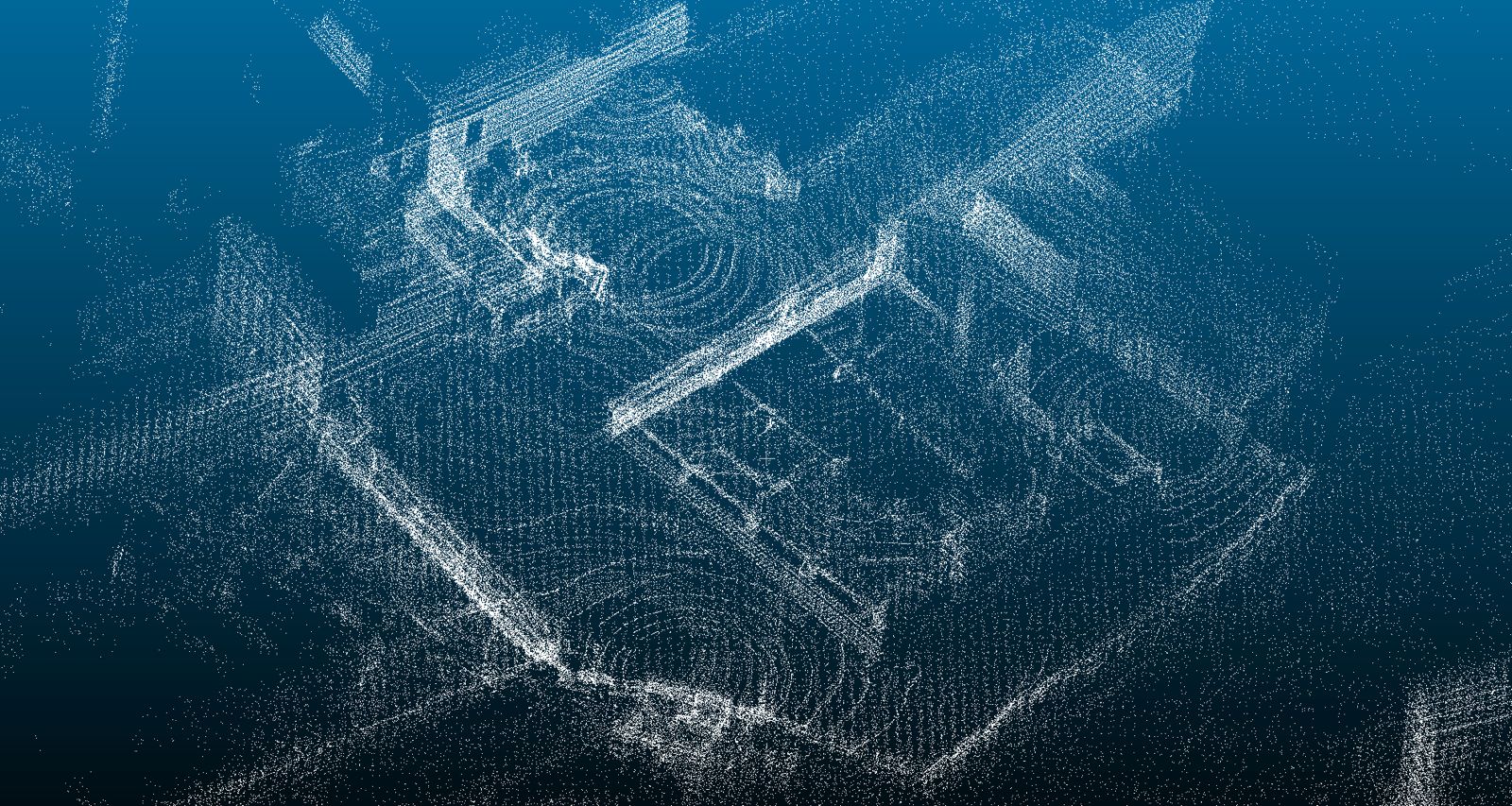 Point cloud representation of the environment captured during the RobotX challenge.